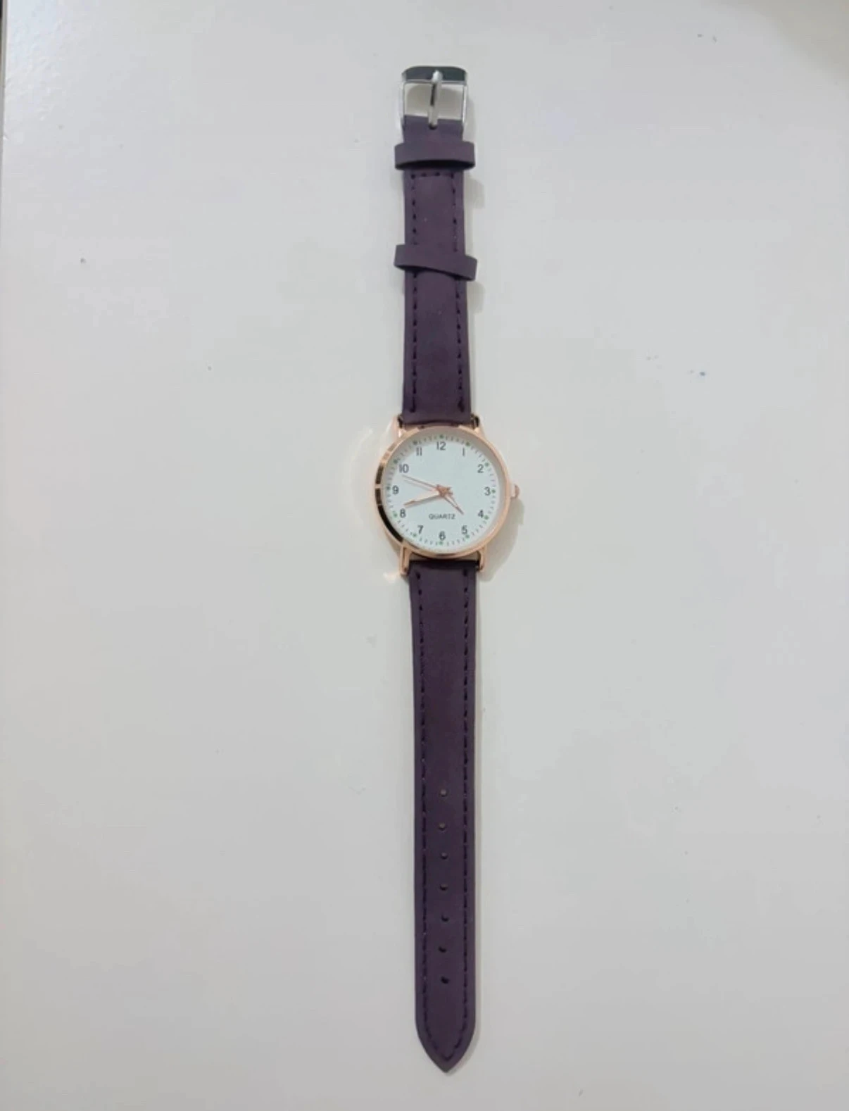Minimalistische Quartz Horloge – Violette Band & Rosé Gouden Behuizing – photo 4